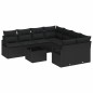Set Divano Giardino 9 Pezzi vidaXL con Cuscini Neri Polyrattan Set Divano Giardino 9 Pezzi vidaXL con Cuscini Neri Polyrattan