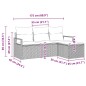 vidaXL Set di divani da giardino in 4 pezzi con cuscini beige in polirattan
