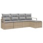 vidaXL Set da Giardino a 5 Pezzi di con Cuscini Beige in Rattan Sintetico