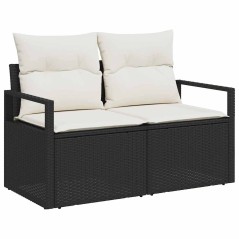 vidaXL Set di divani da giardino 5 pezzi con cuscini marroni in rattan sintetico.