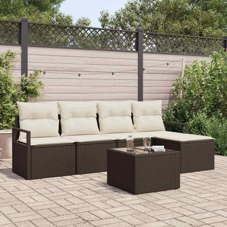 vidaXL Set da Giardino a 5 Pezzi con Cuscini in Rattan Grigio