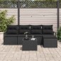vidaXL Set di divani da giardino 6 pezzi con cuscini beige in polirattan