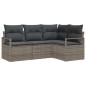 vidaXL Set di divani da giardino a 4 pezzi con cuscini grigi in rattan