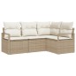 vidaXL Set di divani da giardino in 4 pezzi con cuscini beige