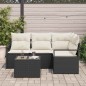 vidaXL Set di divano da giardino a 4 pezzi con cuscini marroni in rattan