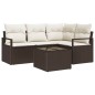 vidaXL Set di divano da giardino 4 pezzi con cuscini grigi in polirattan