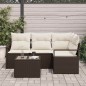 vidaXL Set di divano da giardino 4 pezzi con cuscini grigi in polirattan