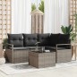 vidaXL Set divano da giardino 4 pezzi con cuscini neri in rattan