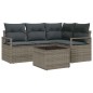 vidaXL Set divano da giardino 4 pezzi con cuscini neri in rattan