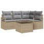 vidaXL Set di divani da giardino a 5 pezzi con cuscini in rattan nero