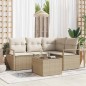 vidaXL Set di divani da giardino 5 pezzi con cuscini in rattan sintetico marrone.