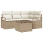 vidaXL Set di divani da giardino 5 pezzi con cuscini in rattan sintetico marrone.