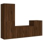 Set Mobili Porta TV 4 pz Rovere Marrone in Legno Multistrato Set Mobili Porta TV 4 pz Rovere Marrone in Legno Multistrato