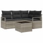 vidaXL Set divani da giardino 5 pezzi con cuscini grigi in polyrattan