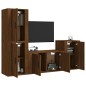 Set Mobili Porta TV 4 pz Rovere Marrone in Legno Multistrato Set Mobili Porta TV 4 pz Rovere Marrone in Legno Multistrato