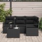 vidaXL Set da giardino di 5 pezzi con cuscini in polirattan beige.