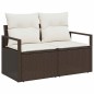 vidaXL Set di divani da giardino 5 pezzi con cuscini in poliratan marrone vidaXL Set di divani da giardino 5 pezzi con cuscini in poliratan marrone