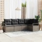 vidaXL Set di divani da giardino 5 pezzi con cuscini grigi in rattan sintetico