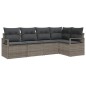 vidaXL Set di divani da giardino 5 pezzi con cuscini grigi in rattan sintetico