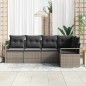 vidaXL Set di divani da giardino 5 pezzi con cuscini grigi in rattan sintetico