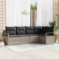 vidaXL Set di divani da giardino a 5 pezzi con cuscini grigi in polyrattan