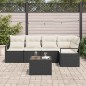 vidaXL Set di Divani da Giardino 5 Pezzi con Cuscini in Polyrattan Marrone