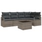 vidaXL Set da Giardino 5 Pezzi con Cuscini Neri in Rattan e Poliestere