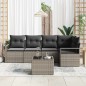 vidaXL Set da Giardino 5 Pezzi con Cuscini Neri in Rattan e Poliestere