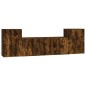 Set di Mobili Porta TV 4 pz Rovere Fumo in Legno Multistrato Set di Mobili Porta TV 4 pz Rovere Fumo in Legno Multistrato