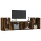 Set di Mobili Porta TV 4 pz Rovere Fumo in Legno Multistrato Set di Mobili Porta TV 4 pz Rovere Fumo in Legno Multistrato