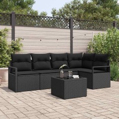 vidaXL Set di Divani da Giardino a 6 Pezzi con Cuscini Beige in Rattan Polietilene
