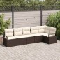vidaXL Set di divano da giardino 6 pezzi di con cuscini in rattan sintetico marrone