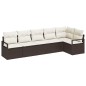vidaXL Set di divano da giardino 6 pezzi di con cuscini in rattan sintetico marrone