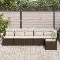 vidaXL Set di divano da giardino 6 pezzi di con cuscini in rattan sintetico marrone