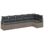 vidaXL Set di divani da giardino 6 pezzi con cuscini grigi in rattan sintetico
