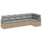 vidaXL Set divano da giardino 6 pezzi con cuscini beige in rattan sintetico