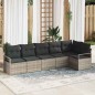 vidaXL Set di divani da giardino , sei pezzi con cuscini in polyrattan grigio chiaro vidaXL Set di divani da giardino , sei pezzi con cuscini in polyrattan grigio chiaro