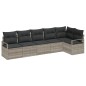 vidaXL Set di divani da giardino , sei pezzi con cuscini in polyrattan grigio chiaro vidaXL Set di divani da giardino , sei pezzi con cuscini in polyrattan grigio chiaro