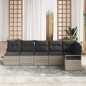 vidaXL Set di divani da giardino , sei pezzi con cuscini in polyrattan grigio chiaro vidaXL Set di divani da giardino , sei pezzi con cuscini in polyrattan grigio chiaro