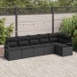 vidaXL Set Divano da Giardino a 6 Pezzi con Cuscini in Rattan Nero vidaXL Set Divano da Giardino a 6 Pezzi con Cuscini in Rattan Nero