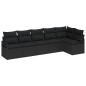 vidaXL Set Divano da Giardino a 6 Pezzi con Cuscini in Rattan Nero vidaXL Set Divano da Giardino a 6 Pezzi con Cuscini in Rattan Nero