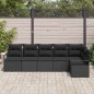 vidaXL Set Divano da Giardino a 6 Pezzi con Cuscini in Rattan Nero vidaXL Set Divano da Giardino a 6 Pezzi con Cuscini in Rattan Nero