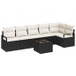 vidaXL Set di divano da giardino a 6 pezzi di , con cuscini, in polyrattan marrone. vidaXL Set di divano da giardino a 6 pezzi di , con cuscini, in polyrattan marrone.
