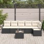 vidaXL Set di divano da giardino a 6 pezzi di , con cuscini, in polyrattan marrone. vidaXL Set di divano da giardino a 6 pezzi di , con cuscini, in polyrattan marrone.