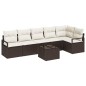 vidaXL Set divano da giardino in 6 pezzi con cuscini in rattan poliestere grigio.