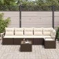 vidaXL Set divano da giardino in 6 pezzi con cuscini in rattan poliestere grigio.