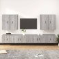 Set Mobili Porta TV 8pz Grigio Sonoma in Legno Multistrato Set Mobili Porta TV 8pz Grigio Sonoma in Legno Multistrato