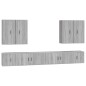Set Mobili Porta TV 8pz Grigio Sonoma in Legno Multistrato Set Mobili Porta TV 8pz Grigio Sonoma in Legno Multistrato