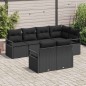 vidaXL Set di Divani da Giardino a 7 Pezzi in Rattan Sintetico con Cuscini Neri