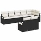 vidaXL Set da giardino con cuscini neri in rattan sintetico, 8 pezzi